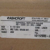 ASHCROFT PRESSURE GAUGE 0400 psi 412" 451220A04L400