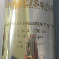 Meissner HS2D-01-3SI6S Filter Housing 36" Long 4" OD 250PSI Liquid 125PSI Gas
