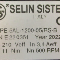 Selin Sistemi 5AL120005/RSB Servo Motor 500RPM 24mm and 10mm Shaft Dia
