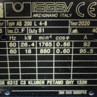 ISGEV AS200 L 48 Industrial Motor 26.4 kW 1765 RPM 3 Phase 220 Volt