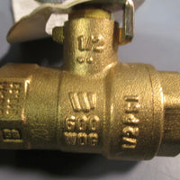 Lot of (2) Watts 1/2" Brass Ball Valve FBV3C Sku# 0547102