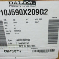 Baldor 10J590X209G2 Super E 25 HP Motor 3 Ph 230/460 Volt, 1770 RPM