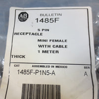 Allen Bradley 5 Pin Mini Female Receptacle with 1 m Cable 1485FP1N5A Ser A New