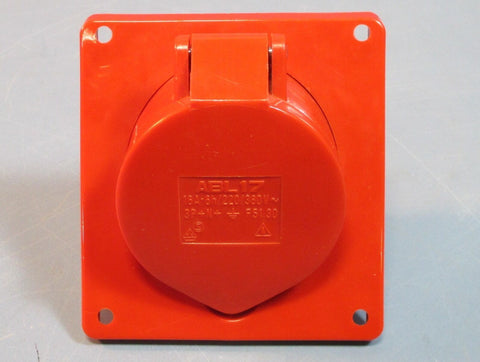 Altech ABL17 16A 6h/220/380V, 5 Pin Wall Mount Straight Receptacle Red NWOB