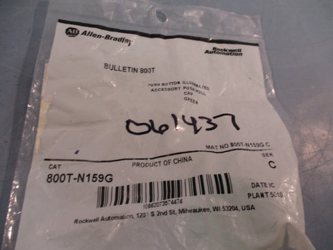 Allen Bradley 800TN159G Push/Pull Cap for 30MM Pushbutton Green Ser.C