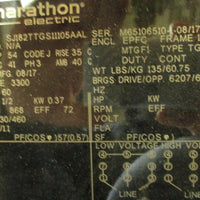 Marathon RN182TTGS11105AAL Marine / Severe Duty Motor 1/2 HP, 3 Ph, 868 RPM
