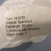 VWR 58016673 Cylindrical UV Spectrophotometer Cell 50mm Length