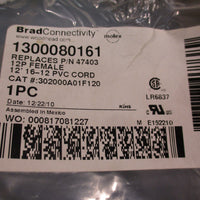Brad Connectivity Woodhead 302000A01F120 / 1300080161 12P Female Cordset