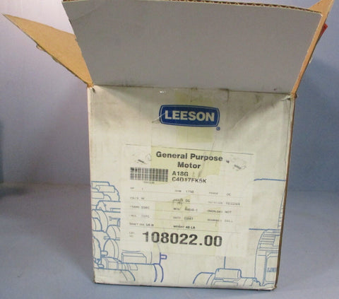 Leeson 108022.00 DC Permanent Magnet Motor C4D17FK5K 1750RPM 1HP 5/8" Shaft Dia