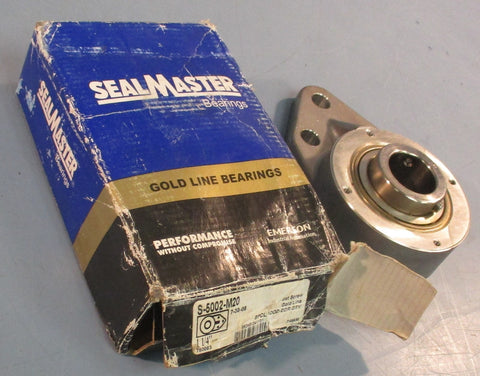Sealmaster S5002M20 3Bolt Flange Bracket Unit 11/4" Bore Gold Line FB723SS