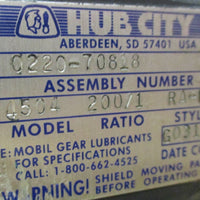 Hub City 022070818 4504 Gear Reducer Gearbox 200:1 Ratio, Style RAL