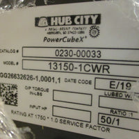 Hub City 0230-00033 Gearbox 13150-1CWR 50:1 Ratio 1/2" and 5/8" Shaft Dia NOS