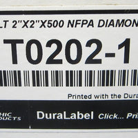 DuraLabel NFPA Diamond Adhesive Labels T02021 2" Width 2" Length 500 Count NIB