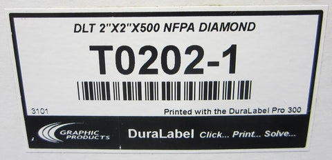 DuraLabel NFPA Diamond Adhesive Labels T02021 2" Width 2" Length 500 Count NIB