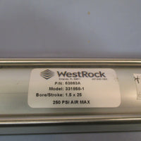 WestRock Pneumatic Air Cylinder 250 PSI Air  1.5 IN Bore x 25 IN Stroke 3318581