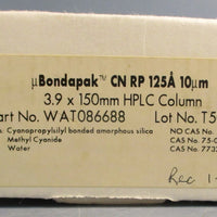Waters WAT086688 HPLC Column Bondapak CN RP 125A 10um 3.9mm x 150mm