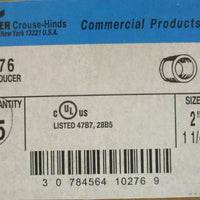 Cooper Crouse Hinds 276 Threaded Conduit Reducer 2" Reduced to 11/4" (Box of 5)