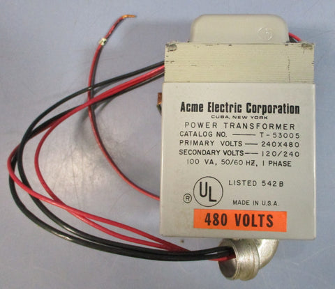 Acme T-53005 Power Transformer 240/480V Primary, 120/240V Secondary 1PH, 100VA