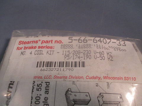 Stearns No. 4 Coil Kit 115/208-230V 60Hz 95/174-190V 50Hz 5-66-6407-33