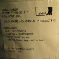 Habasit HabaGUARD FAB-5E+H15 Endless Conveyor Belt 65' 1" L x 18" W x .05" Thk