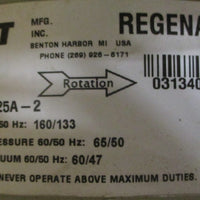 Gast Regenair R5325A2 Regenerative Blower Solberg FS31P250 & Noise Dampener
