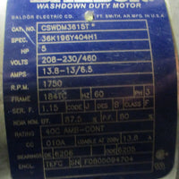 Baldor CSWDM3615T Washdown Duty Motor 36K196Y404H1 5HP 1750RPM 11/8" Shaft Dia