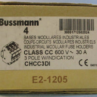 Bussmann CHCC3DI Industrial Modular Fuse Holder 600VAC 30A 3 Pole (Lot of 3)