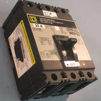 Square D FAL34020 Circuit Breaker 20A 50/60Hz 3 Pole 480V 6" Length