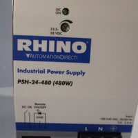 RHINO/Automation Direct Industrial Power Supply 100-240VAC PSH-24-480 (480W)