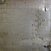 Siemens 1LA02132YK60 Electric Motor PE21 Plus RGZE 7.5HP 213TZ 11/8" Shaft