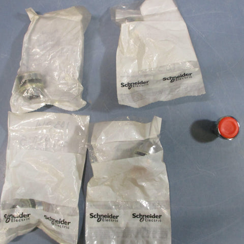 (Lot of 5) Schneider Telemecanique ZB4BP4 Red Spring Return Push Button 37143