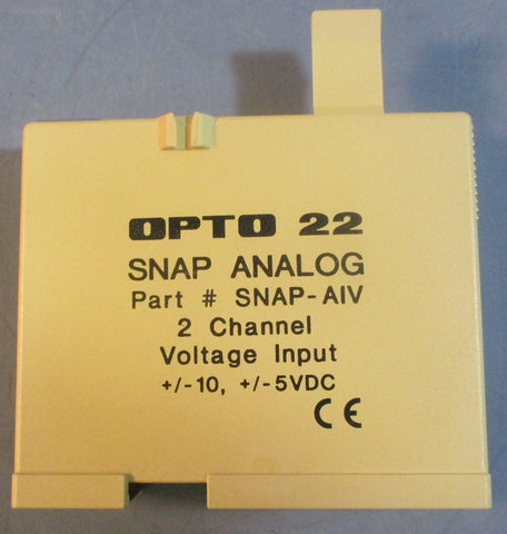 Opto 22 Snap Analog SNAP-AIV 2 Channel Analog Input Module +/-10 +/-5VDC Input
