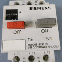 Siemens 3VE10152EU00 Motor Starter Protector G/8708A52