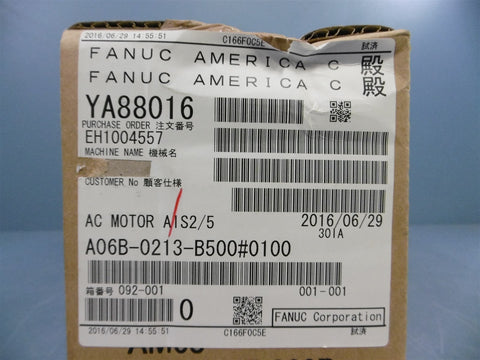 FANUC AC Servo Motor A06B-0213-B500, AIS2/5 NEW SEALED
