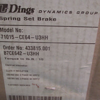Dings Dynamic Group, Spring Set Brake 230/460 VAC, 3 PH, 60 Hz 7015CE64U3HH