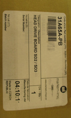MarkemImaj 31A65APB SD2 Head Drive PCB 31A65.A Circuit Board NIB