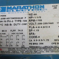 Mepco PM7B7211.5HPCXE3 Centrifugal Pump w/ Marathon 11/2 HP Motor Used
