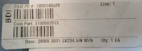 BDI Nitrile/Vinyl Conveyor Belt 8" Wide x 234.5" Long w/ K-10 Solid Guide