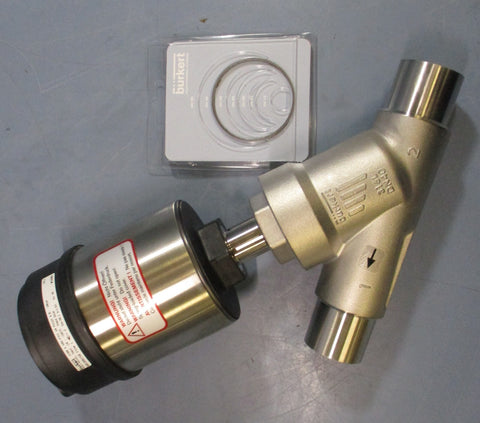 Burkert 2100 Angled Pneumatic Actuated Valve 4.810bar 00188158 Kv 38 W32MU