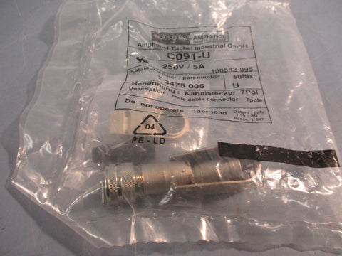 Amphenol C091U Male 4Pin Cable Connector 250V, 5A
