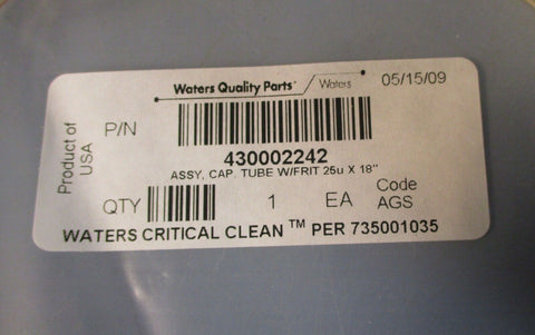 Waters Critical Clean 430002242 Capillary Tube Tubing w/ Frit 25u x 18"