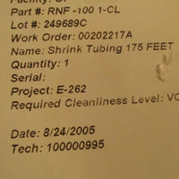 Raychem RNF1001CL 2:1 Polyolefin Expired Heat Shrink Tube 175 ft