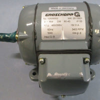 Groschopp WK 0513501 Gear Motor 3400RPM .18/.31A 50W 460/266V 5/16" Shaft Dia.