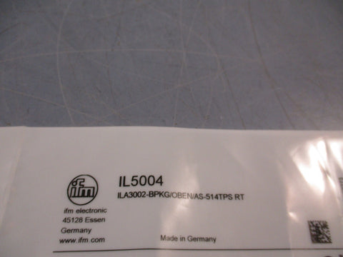 IFM electronic IL5004 Inductive Sensor ILA3002BPKG/OBEN/AS514TPS RT