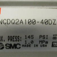SMC NCDQ2A100-40DZ Pneumatic Cylinder 100mm Bore 40mm Stroke 145 PSI Max