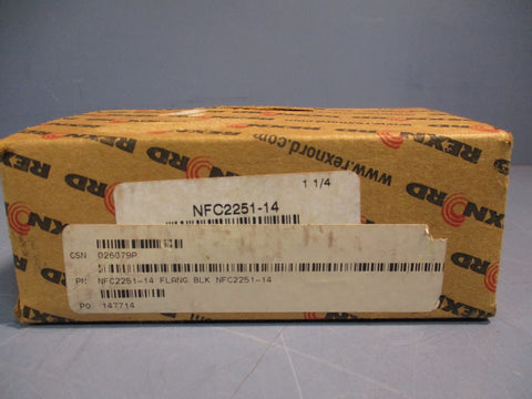 Rexnord 1-1/4 2-Bolt Flange Block Ball Bearing NFC2251-14 Rd Bore Standard Duty
