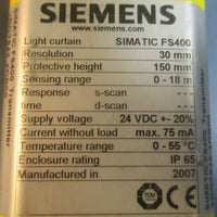 Siemens Simatic FS400 Light Curtain Transmitter 3RG78454DB00 24VDC 018 Sens.