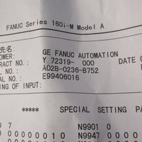 Fanuc 160iMA Color 10.4" Operator Interface Basic Control Unit A02B0236B752