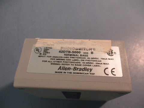 Allen Bradley 42DTB5000 Series 5000 Photoelectric Sensor/Terminal Base Ser B
