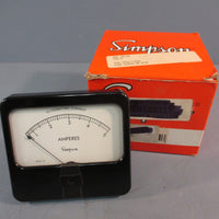 Simpson Analog Panel Meter, Black Spade Type Pointer, AC Current, 0A to 5A 01330